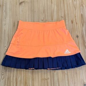 Adidas Orange and Navy Women's Skirt